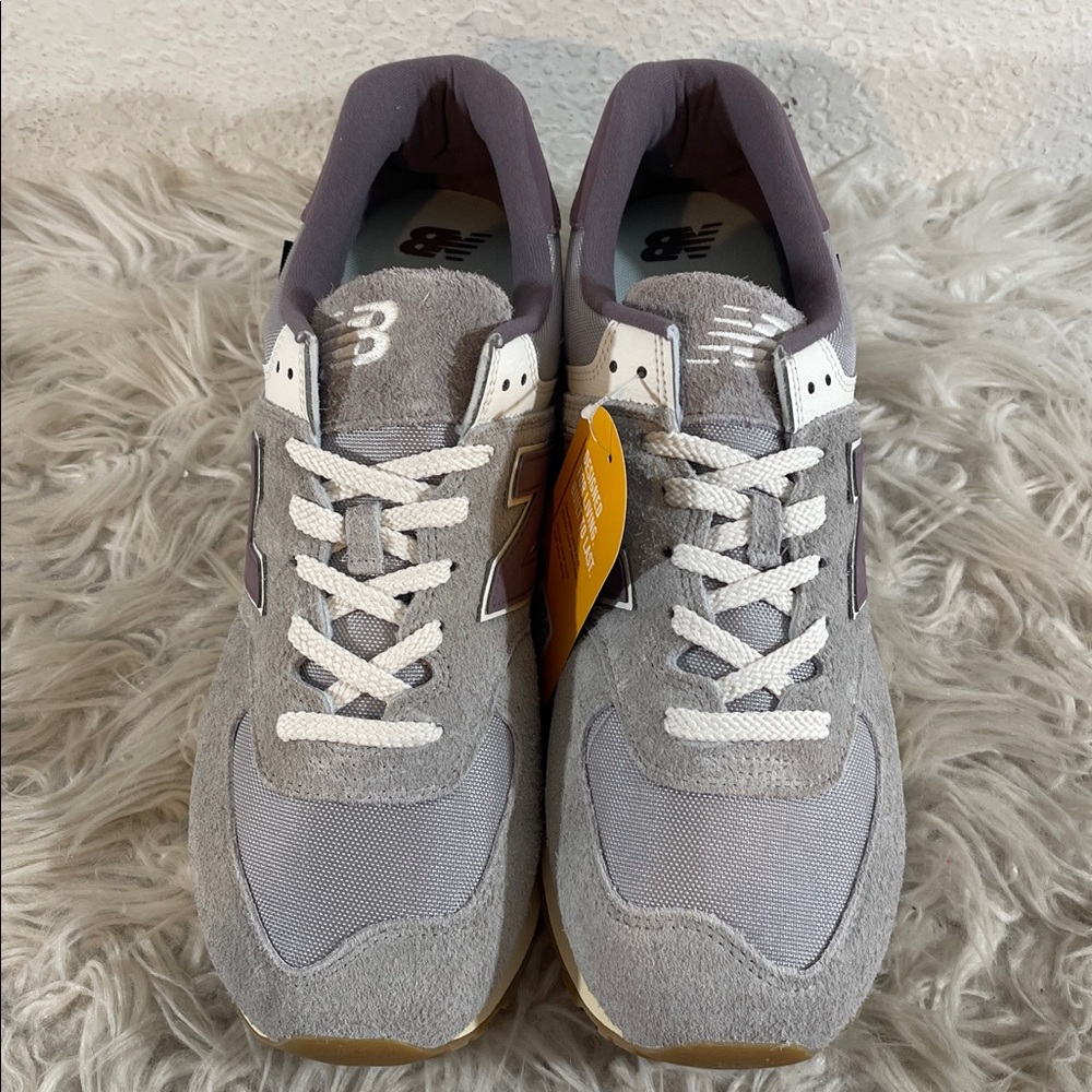 NEW BALANCE UNISEX U574YGD GREY & PURPLE SIZE 12 NEW - Picture 3 of 16